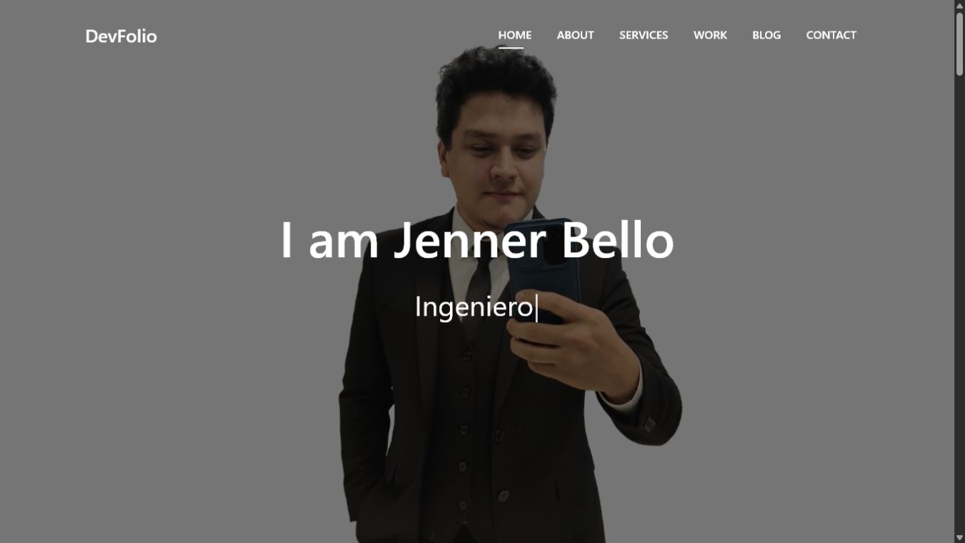 Captura del portafolio Jenner Bello